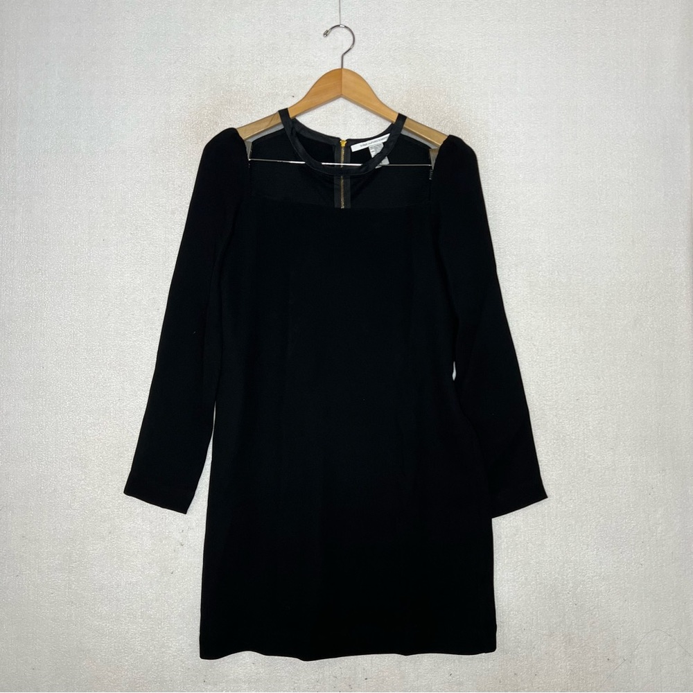 Diane Von Furstenberg Black Women’s Mesh Long Sleeve Dress Size 4
